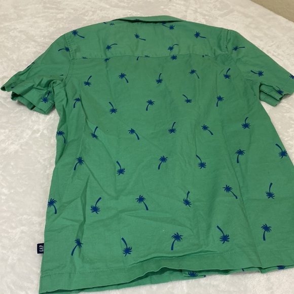 GAP Button-Down Green and Blue Palm trees Shirt Size 6/7 - Picture 6 of 6